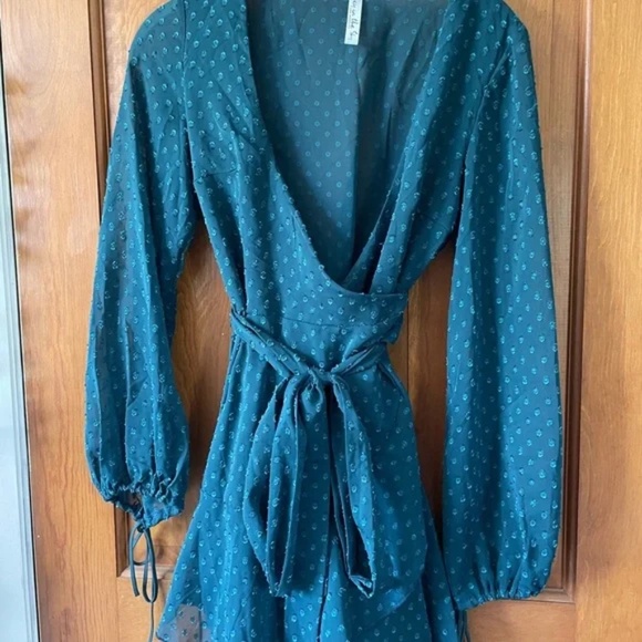 Lucy in the Sky Women's Teal Dress - Picture 2 of 4